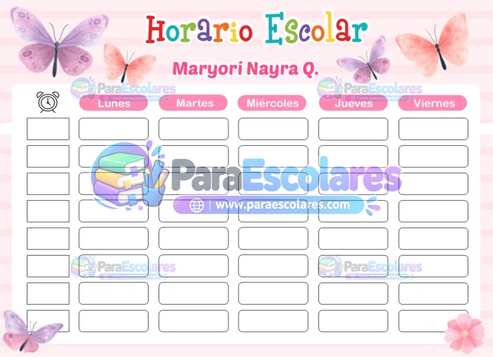 Mariposas Horario Escolar
